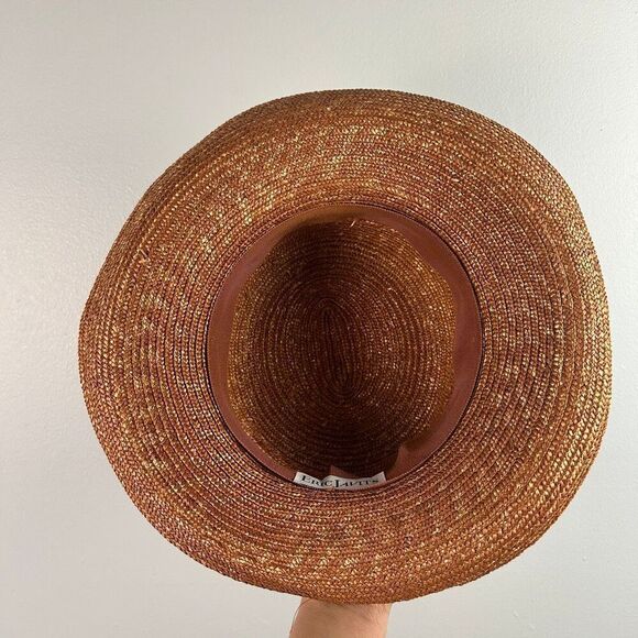 Eric Javits Vintage Wide Brim Straw Sun Hat - Picture 4 of 6